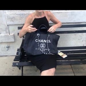 Denim Chanel Deauville Tote Bag